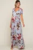 Light Blue Floral Maternity Wrap Dress sold by Pinkblush