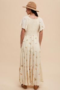 Buttercream Embroidered Maxi Dress sold by Pinkblush