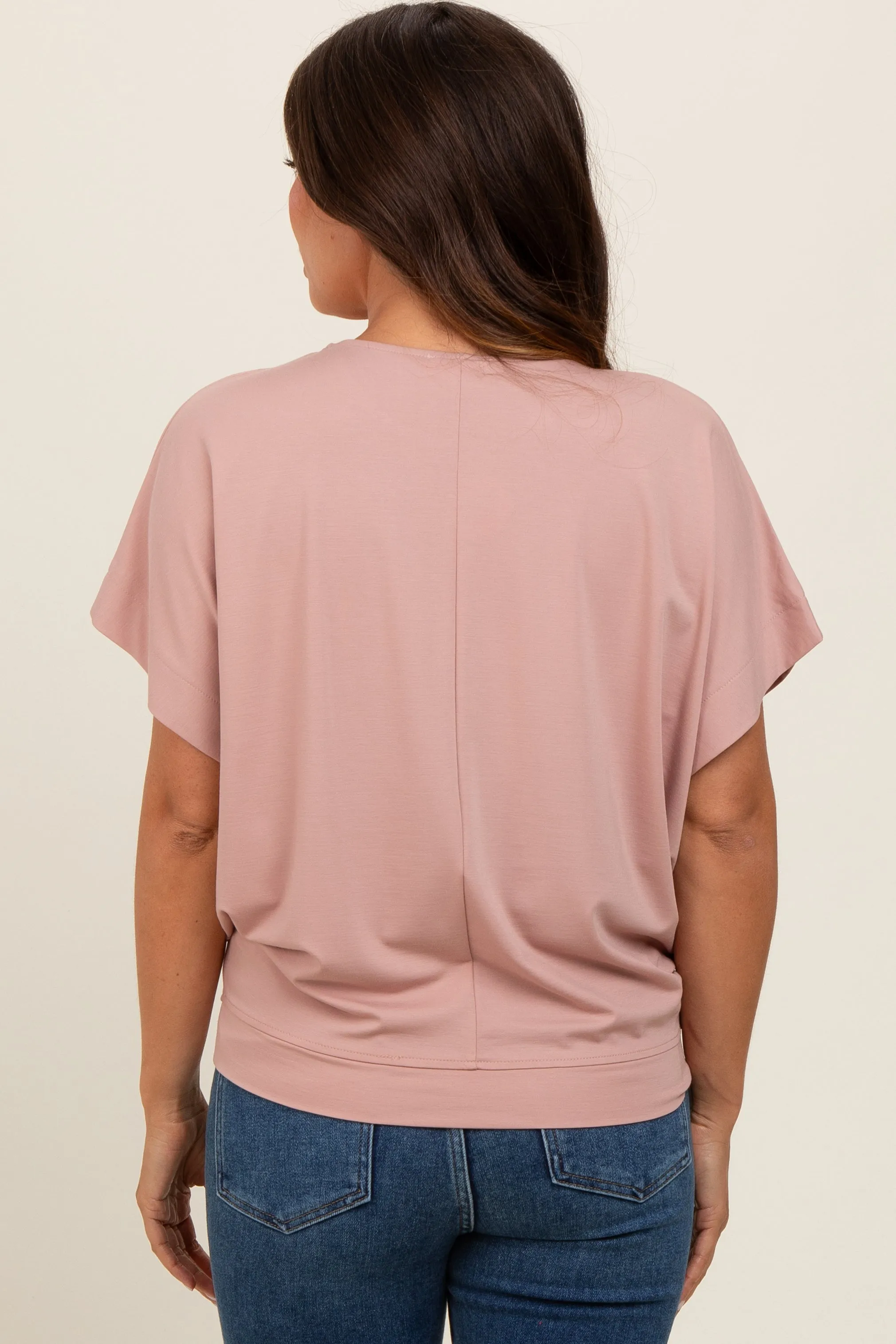 Light Pink Round Neck Dolman Sleeve Maternity Top sold by Pinkblush product image thumbnail 3