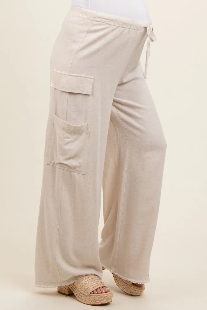 Cream Pocketed Drawstring Maternity Pants sold by Pinkblush product image thumbnail 4