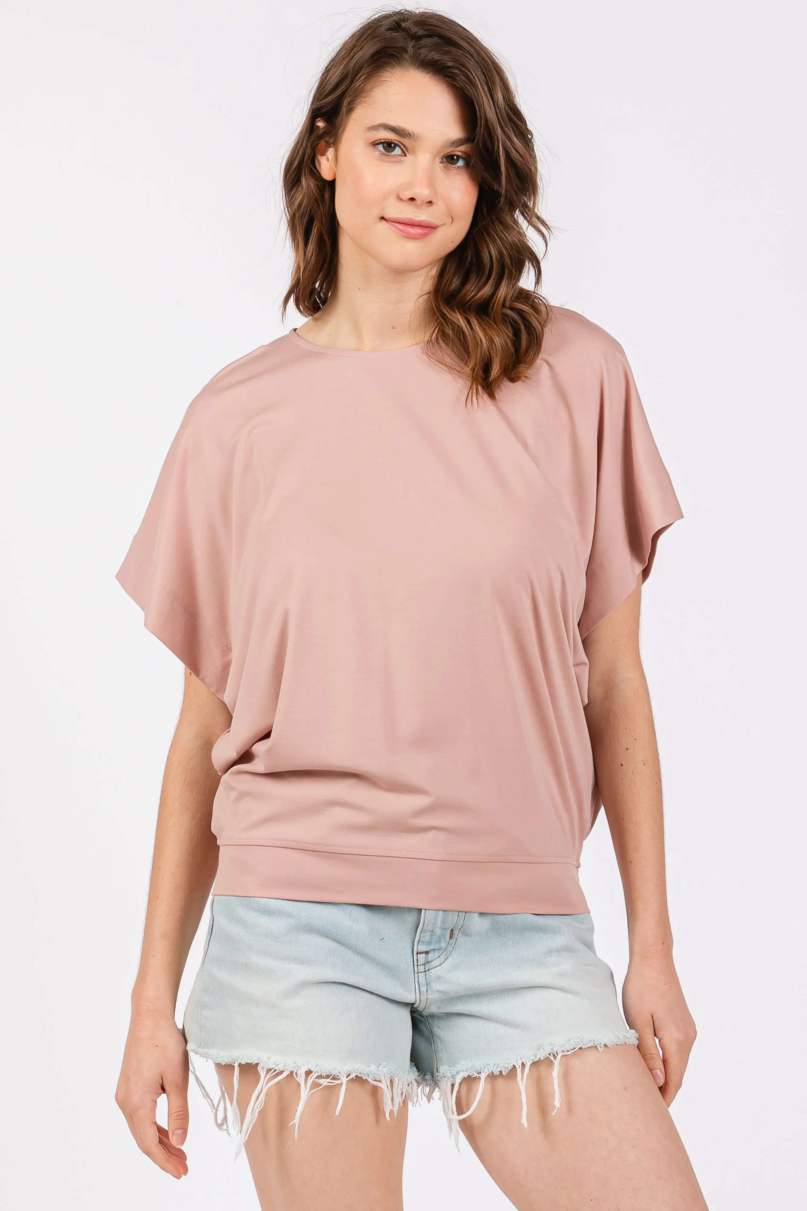 Light Pink Round Neck Dolman Sleeve Maternity Top sold by Pinkblush product image thumbnail 4