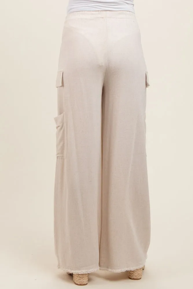 Cream Pocketed Drawstring Maternity Pants sold by Pinkblush product image thumbnail 5