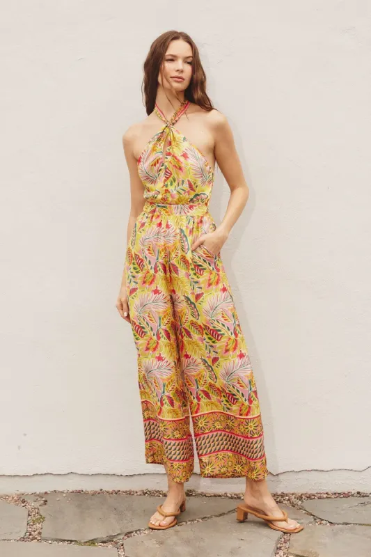 Tropical Halter Neck Jumpsuit sold by Pinkblush