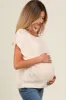 Cream Knit Short Sleeve Sweater Maternity Top sold by Pinkblush