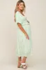 Lime Floral Smocked Maternity Midi Dress sold by Pinkblush