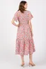 White Multicolor Floral Smocked Midi Dress sold by Pinkblush