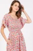 White Multicolor Floral Smocked Midi Dress sold by Pinkblush
