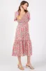 White Multicolor Floral Smocked Midi Dress sold by Pinkblush