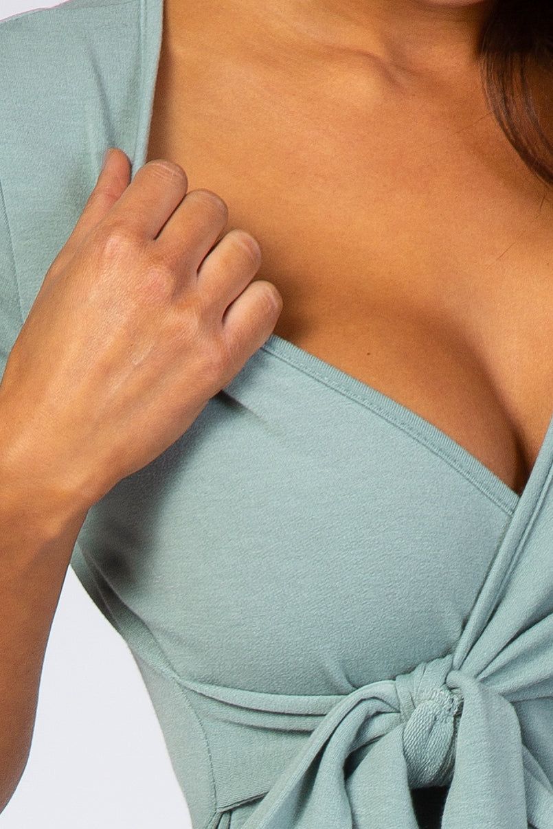 Mint Knit Wrap Fitted Nursing Dress sold by Pinkblush product image thumbnail 5