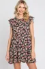 Black Floral Ruffle Accent Maternity Mini Dress sold by Pinkblush