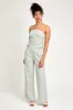 White Green Stripe Top And Elastic Waist Lowrise Striped Pants sold by Pinkblush