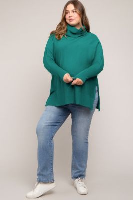 Forest Green Cowl Neck Dolman Sleeve Maternity Plus Sweater sold by Pinkblush