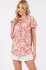 Magenta Floral Ruffle Tie Maternity Blouse sold by Pinkblush