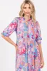 Lavender Paisley Print Tiered A-Line Midi Dress sold by Pinkblush