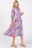 Lavender Paisley Print Tiered A-Line Midi Dress sold by Pinkblush