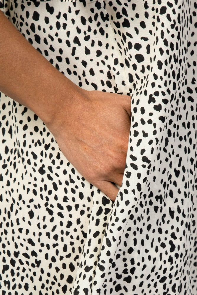 Cream Satin Dot Print Ruffle Sleeve Babydoll Dress sold by Pinkblush product image thumbnail 4