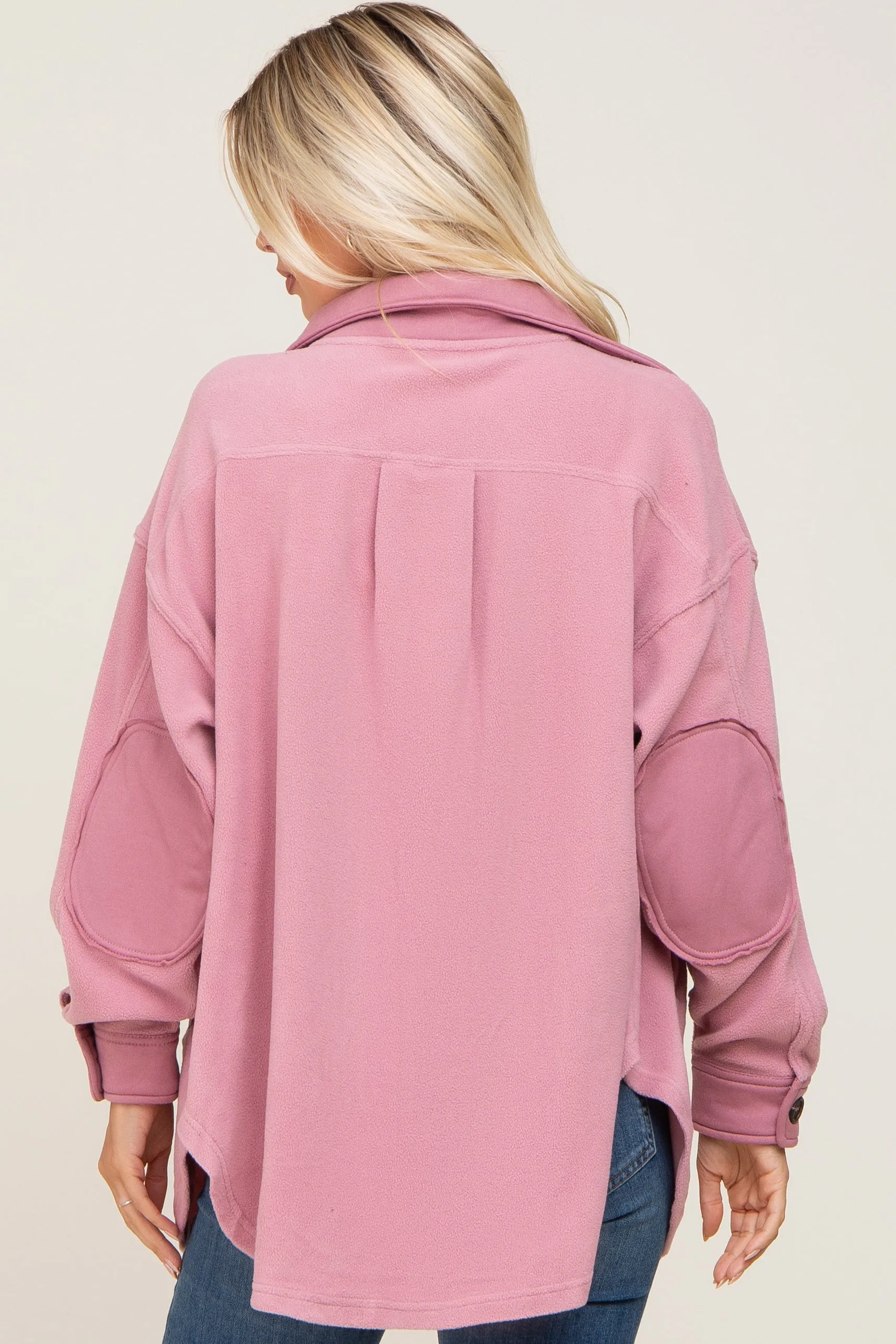 Mauve Fleece Lightweight Coat sold by Pinkblush product image thumbnail 3