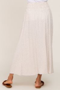 Beige Smocked Linen Maxi Skirt sold by Pinkblush