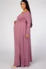 Mauve Solid Off Shoulder Plus Maternity Maxi Dress sold by Pinkblush