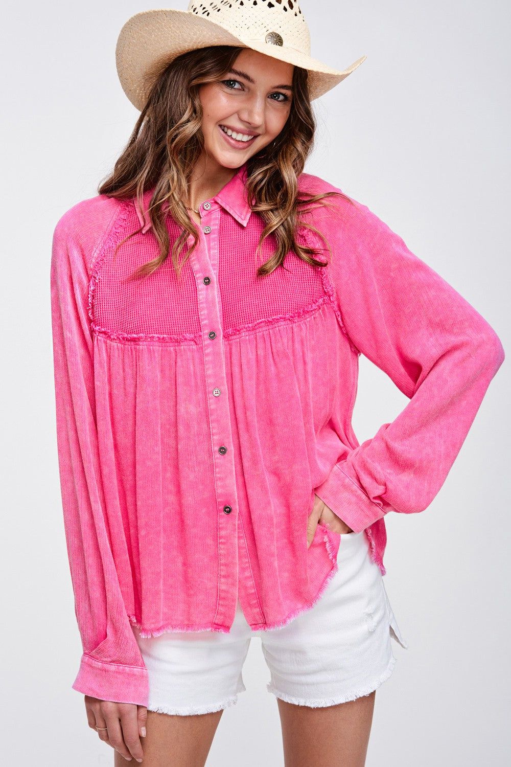 Pink Button Up Shirt sold by Pinkblush product image thumbnail 3