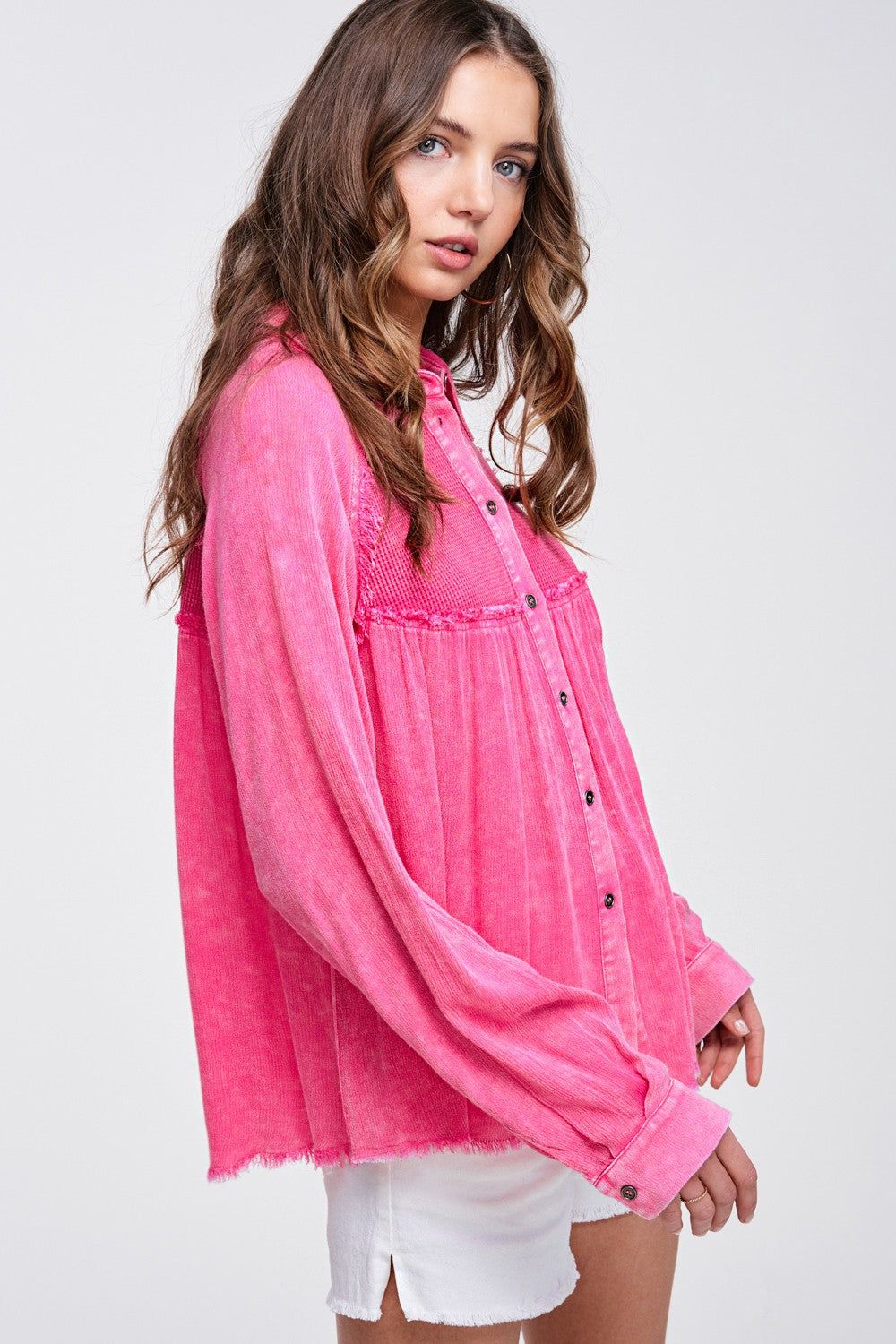 Pink Button Up Shirt sold by Pinkblush product image thumbnail 2