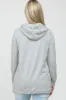 Heather Grey Layered Front Maternity/Nursing Fleece Hoodie sold by Pinkblush