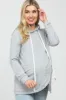 Heather Grey Layered Front Maternity/Nursing Fleece Hoodie sold by Pinkblush