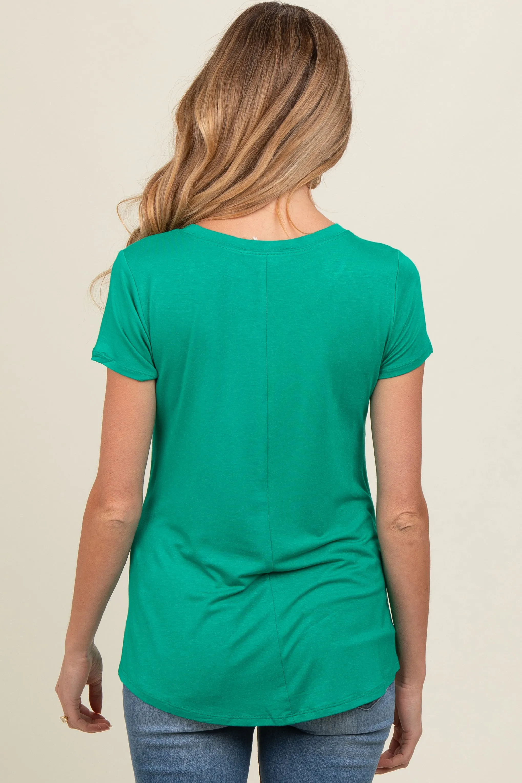 Green Basic Short Sleeve Maternity Top sold by Pinkblush product image thumbnail 2