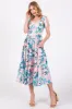 Light Pink Sleeveless Floral Tiered Maternity Midi Dress sold by Pinkblush