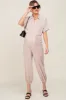 Beige Button Up Maternity Jumpsuit sold by Pinkblush