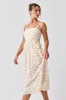 Orange Floral Textured Dot Square Neck Midi Dress sold by Pinkblush