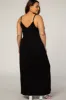 Black Cami Strap Plus Maxi Dress sold by Pinkblush