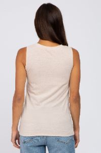 Beige Heather Basic Maternity Tank Top sold by Pinkblush