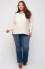 Cream Knit Long Dolman Sleeve Plus Top sold by Pinkblush
