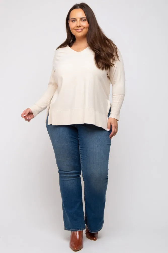 Cream Knit Long Dolman Sleeve Plus Top sold by Pinkblush product image thumbnail 5