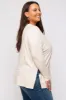 Cream Knit Long Dolman Sleeve Plus Top sold by Pinkblush