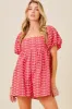 Red Embroidered Floral Romper sold by Pinkblush