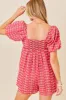 Red Embroidered Floral Romper sold by Pinkblush