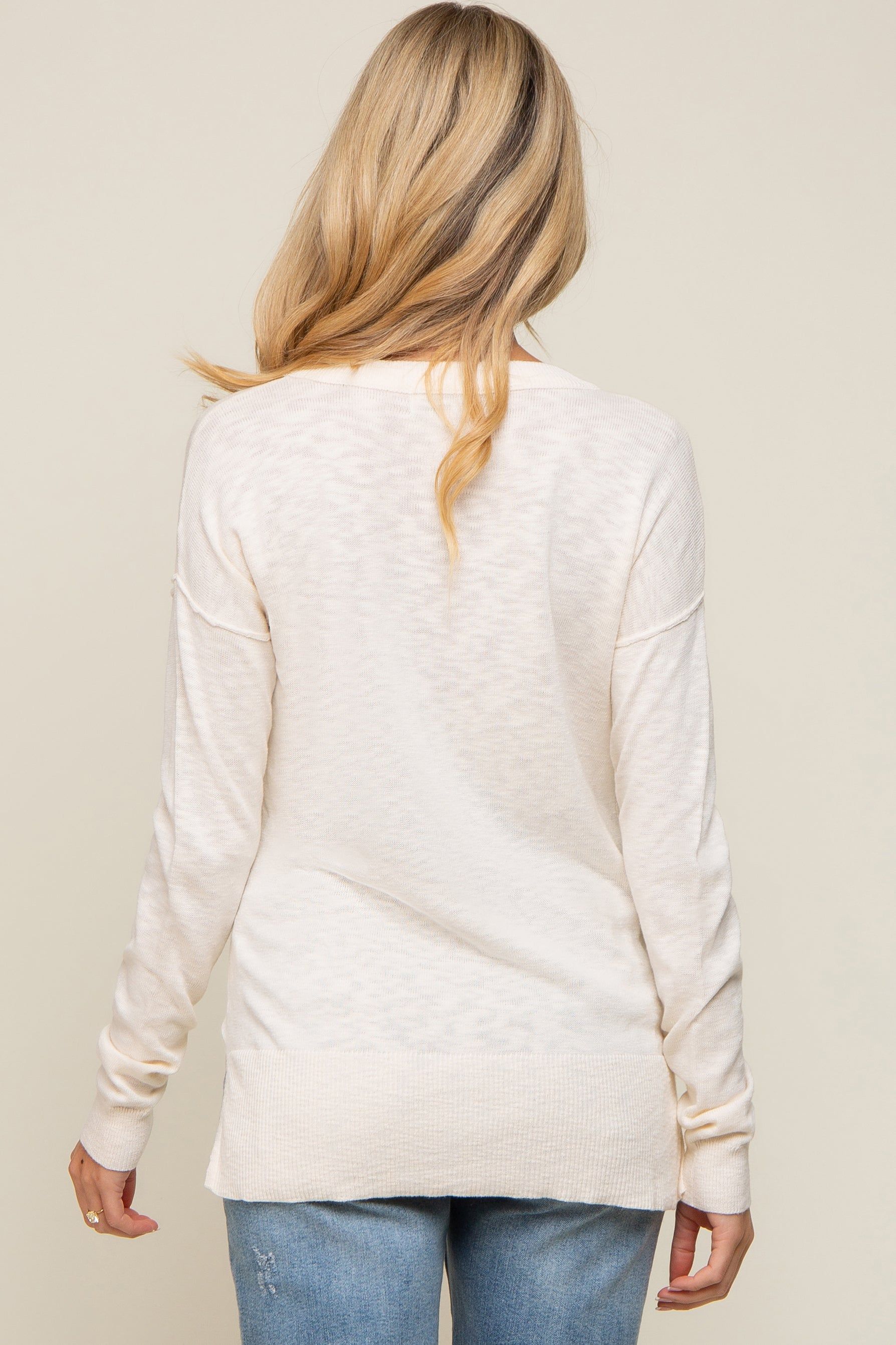 Ivory Knit Long Sleeve Maternity Top sold by Pinkblush product image thumbnail 3