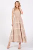 Taupe Smocked Maxi Dress sold by Pinkblush