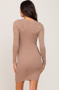 Mocha Knit Cutout Maternity Fitted Dress sold by Pinkblush