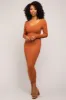 Camel V-Neck Long Sleeve Fitted Maternity Maxi Dress sold by Pinkblush
