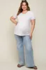 Light Blue Maternity Plus Wide Leg Jeans sold by Pinkblush