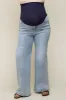 Light Blue Maternity Plus Wide Leg Jeans sold by Pinkblush