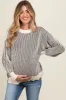 Black Ribbed Balloon Sleeve Maternity Sweater sold by Pinkblush