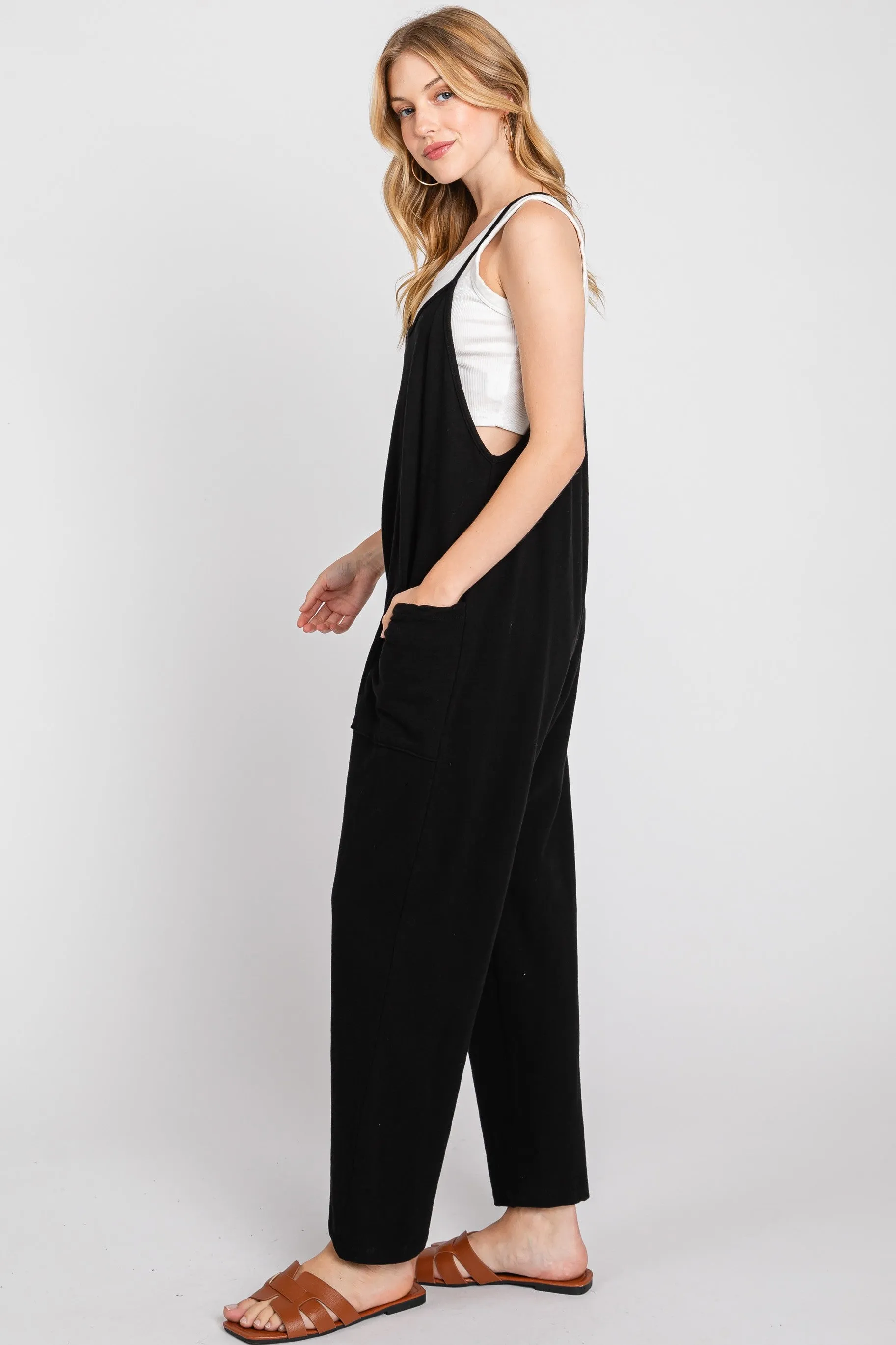 Black Knit Front Pocket Overall sold by Pinkblush product image thumbnail 2