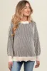 Black Ribbed Balloon Sleeve Maternity Sweater sold by Pinkblush