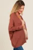Rust Knit Open Front Maternity Cardigan sold by Pinkblush