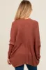 Rust Knit Open Front Maternity Cardigan sold by Pinkblush