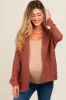 Rust Knit Open Front Maternity Cardigan sold by Pinkblush